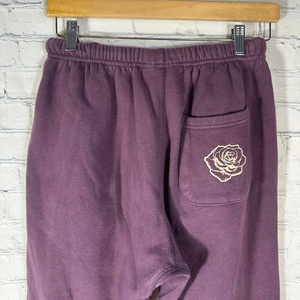 YoungLA Ambitious Club Men Purple Graphic Jogger‎ Sweatpants Small Rose Eagle